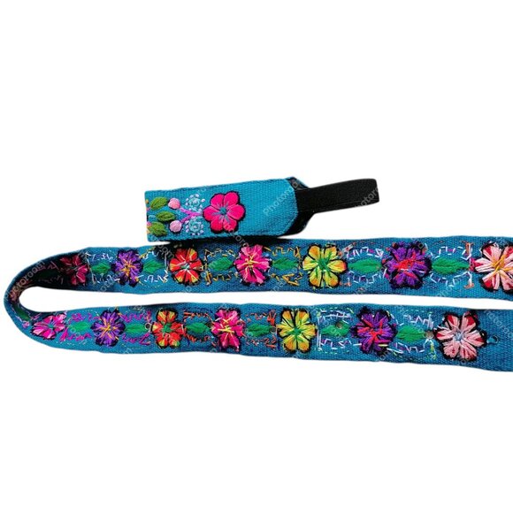Multicolored Flower Wool Fabric Headband Belt Set main image 6